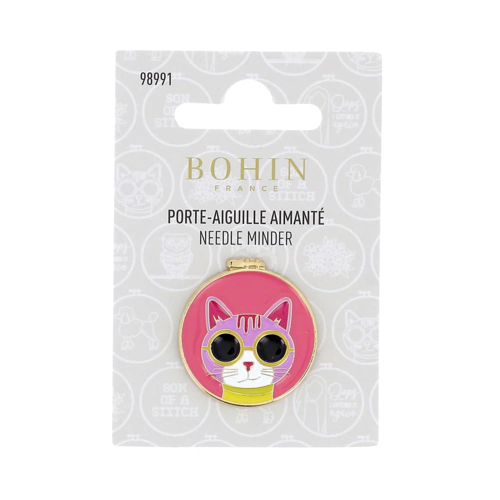 Porte-aiguilles aimanté BOHIN - Chat à lunettes