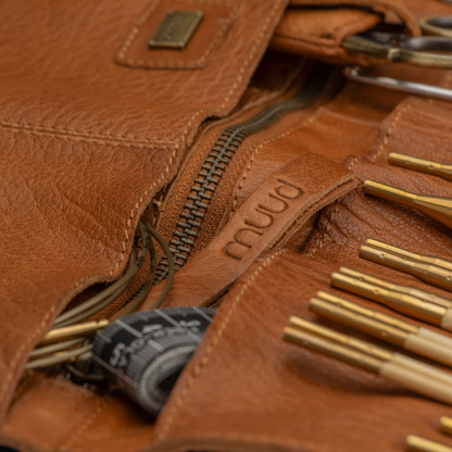 Etui de rangement pour aiguilles à tricoter en cuir - Muud