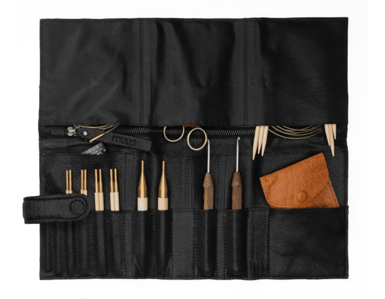 Etui de rangement pour aiguilles à tricoter en cuir - Muud
