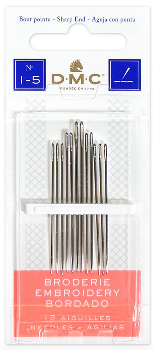 Assorted embroidery needles