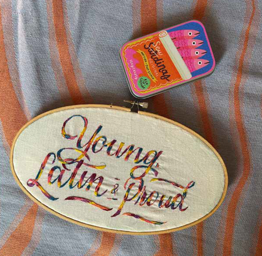 Embroidery - Words embroidered with paint stitch