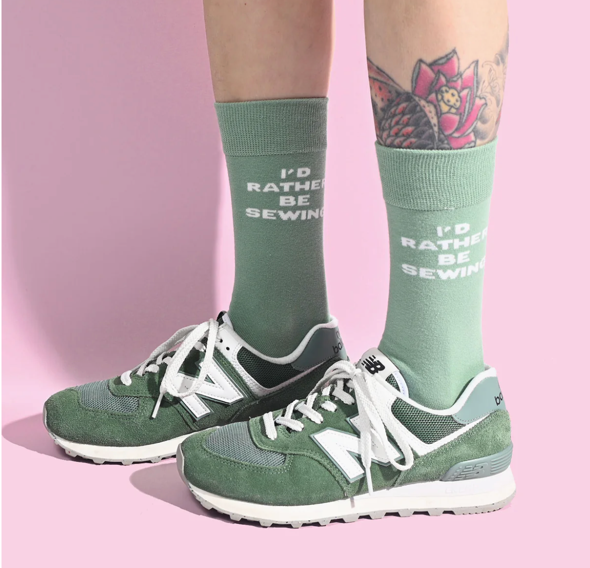 "I'd rather be sewing" stockings (2 colors) - KATM