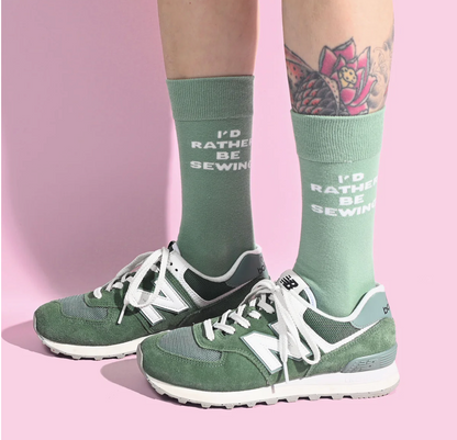 "I'd rather be sewing" stockings (2 colors) - KATM