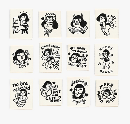 Étiquettes "Sew-in love" + "Feeling yourself" - Mel Stringer x KATM