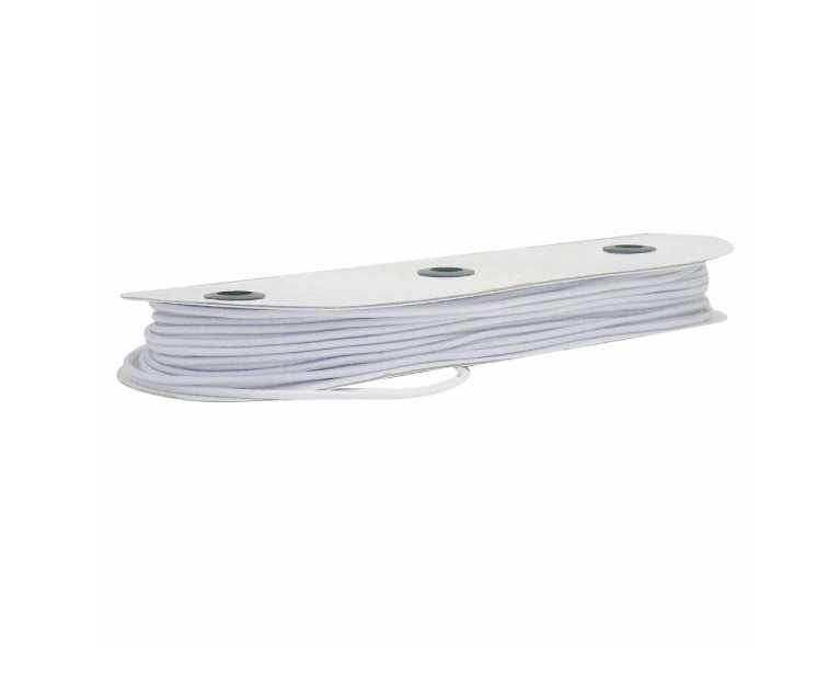 Cordon élastique 2,4mm - noir ou blanc - UNIQUE