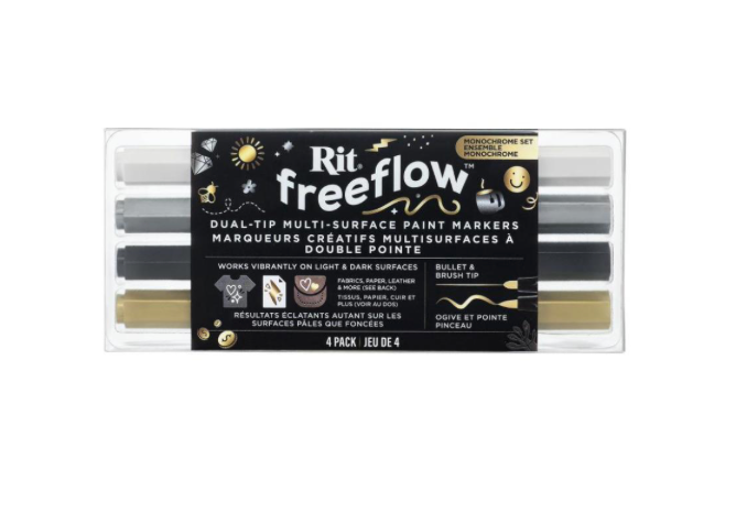 4 marqueurs multi-surfaces "Monochrome" - RIT Freeflow