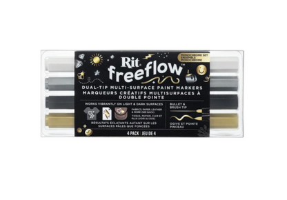 4 marqueurs multi-surfaces "Monochrome" - RIT Freeflow