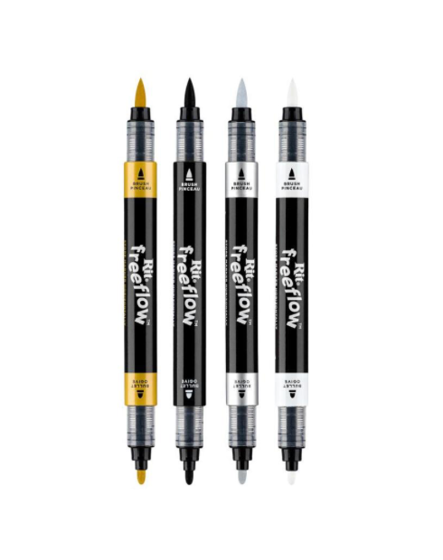 4 marqueurs multi-surfaces "Monochrome" - RIT Freeflow