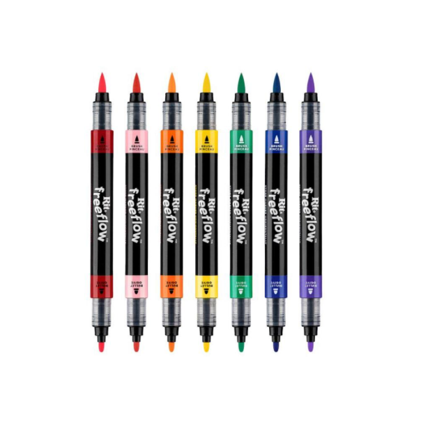 7 marqueurs multi-surfaces "Couleurs primaires" - RIT Freeflow