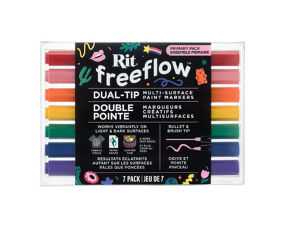 7 marqueurs multi-surfaces "Couleurs primaires" - RIT Freeflow