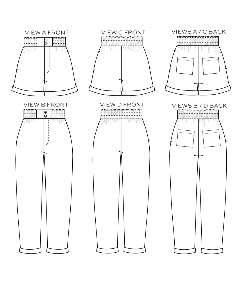 Dani pants and shorts (0-18) - Paper pattern - TRUE BIAS