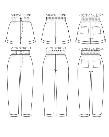 Dani pants and shorts (0-18) - Paper pattern - TRUE BIAS