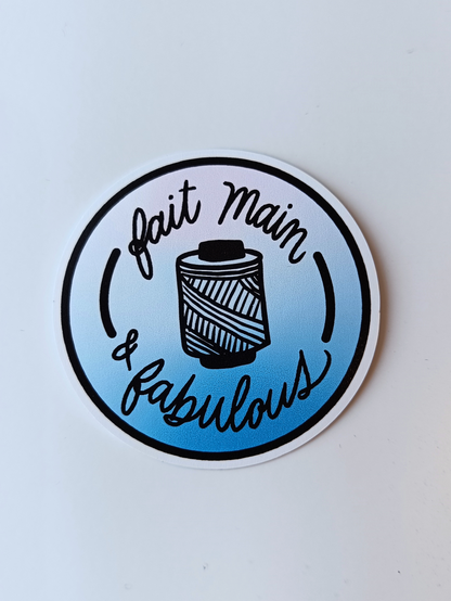 Autocollant "Fait main & fabulous"