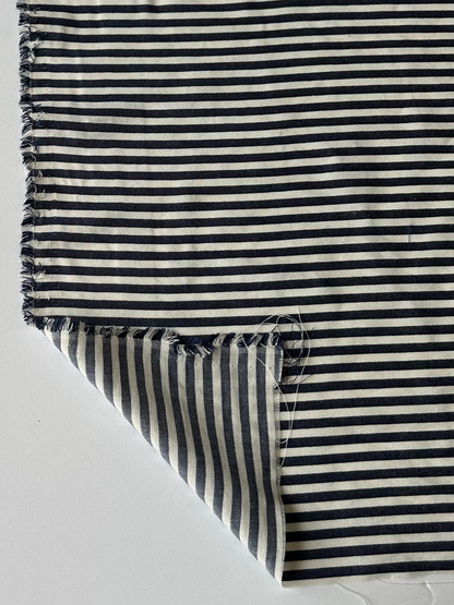Viscose / coton - Rayures marine et crème