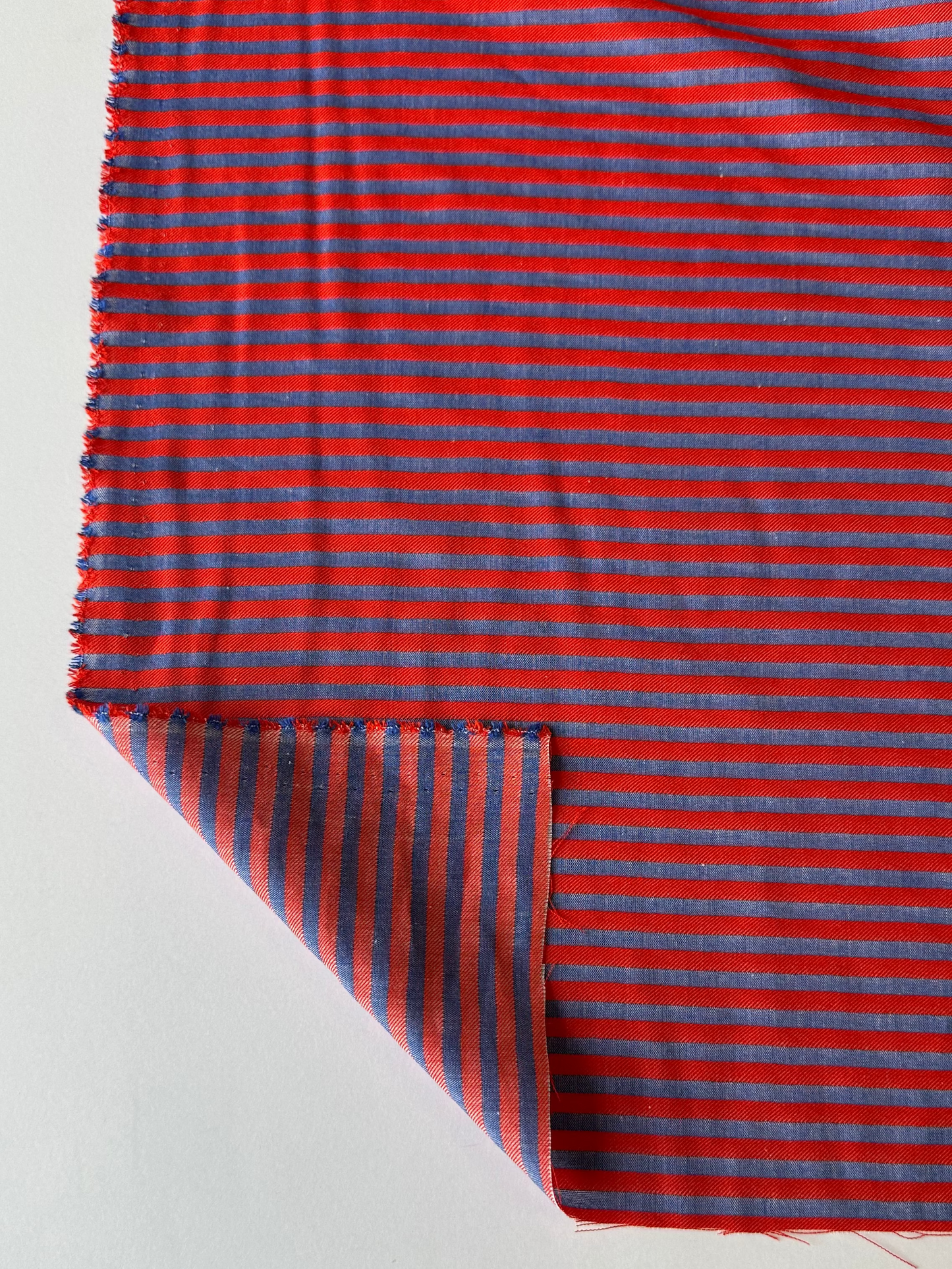 Viscose / coton - Rayures bleu et rouge