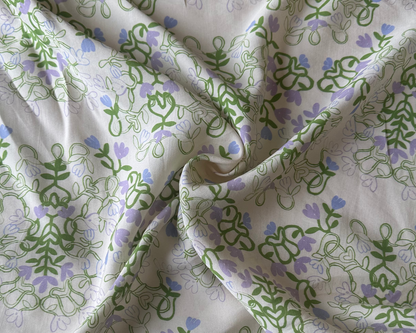 Voile imprimé - Coeur de radis vert/mauve