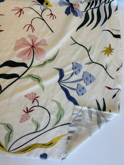 Viscose, coton, lin - Fraises et chenilles