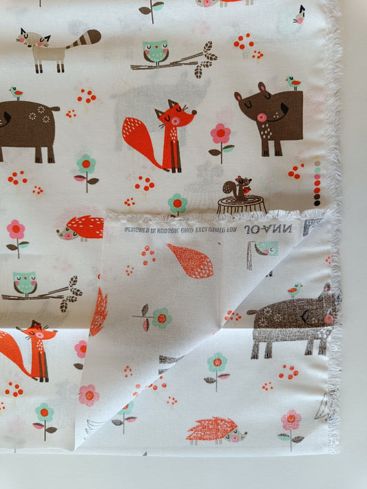 Coton à courtepointe - Animaux de la forêt