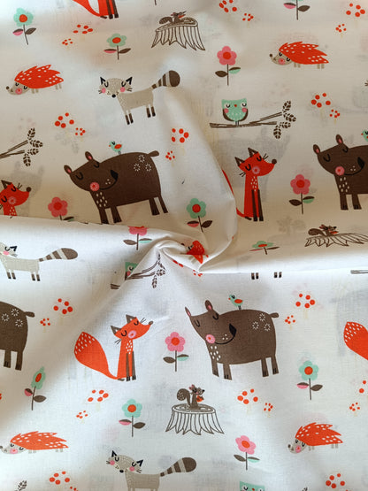 Coton à courtepointe - Animaux de la forêt