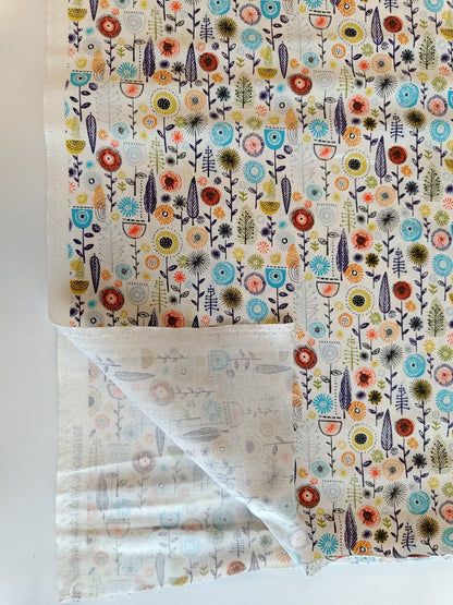 Coton à courtepointe - Fleurs multicolores