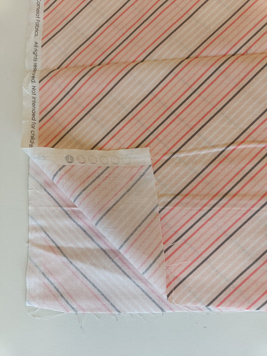 Coton à courtepointe - Diagonales rose