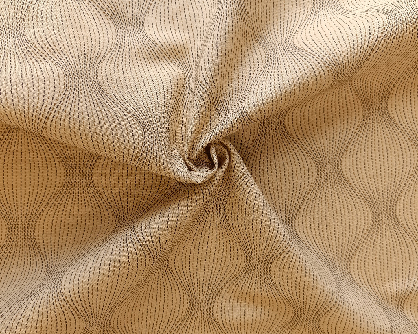 Coton à courtepointe - Courbes jaunes