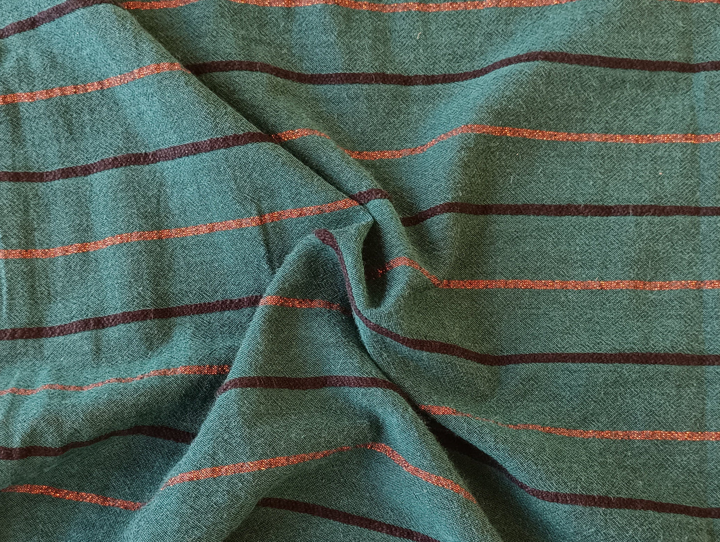 Gaze de coton - Rayures shiny vert