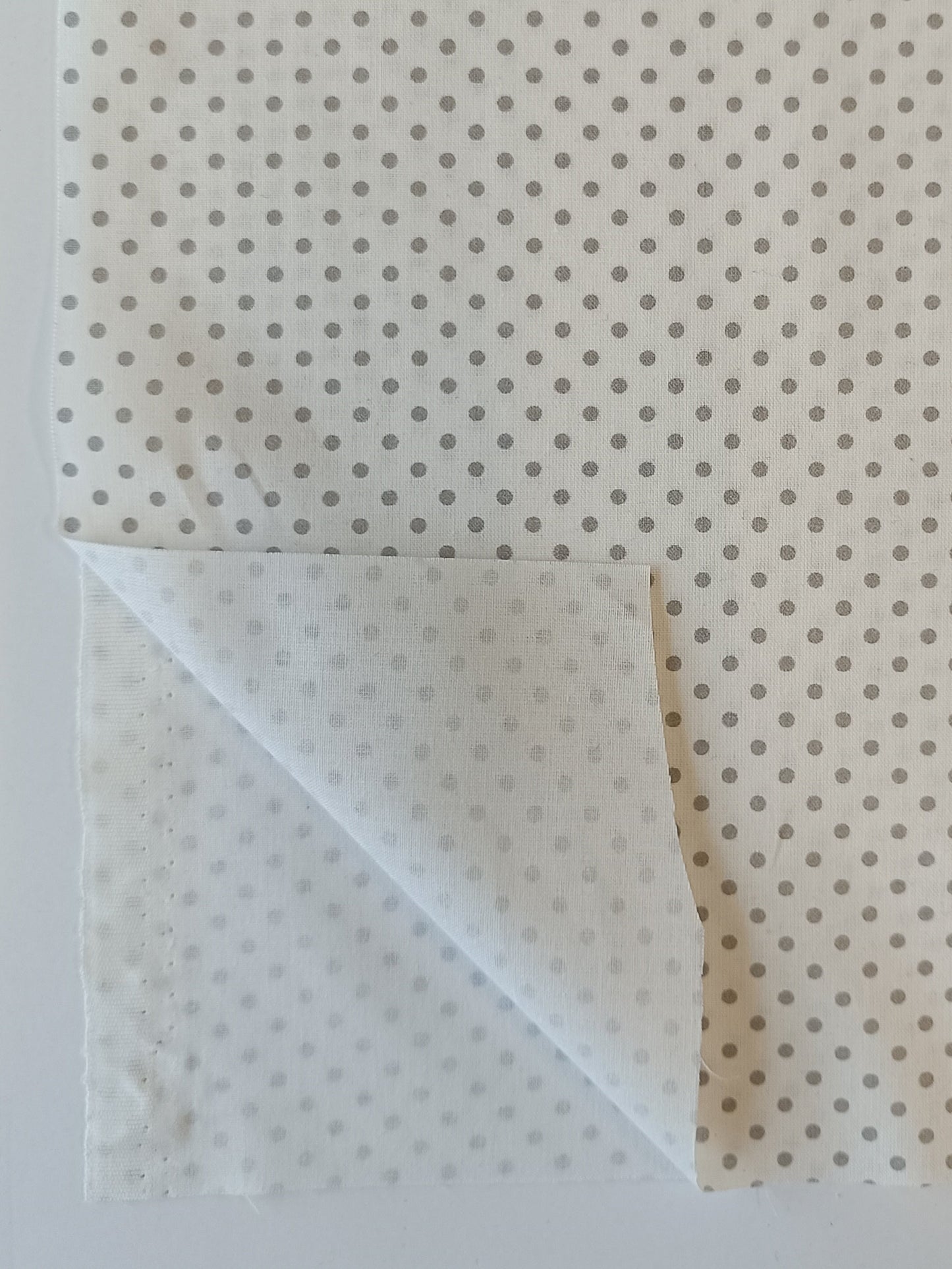 Cotonnade - Blanche à pois gris