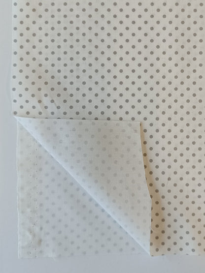 Cotonnade - Blanche à pois gris