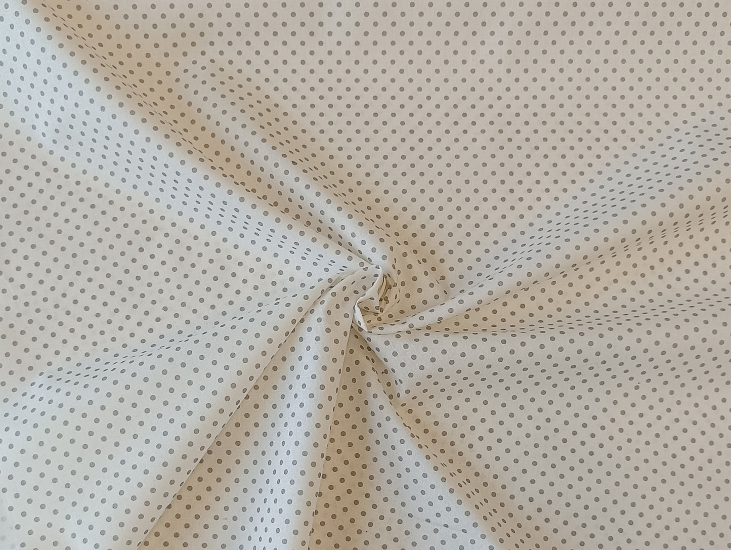 Cotonnade - Blanche à pois gris