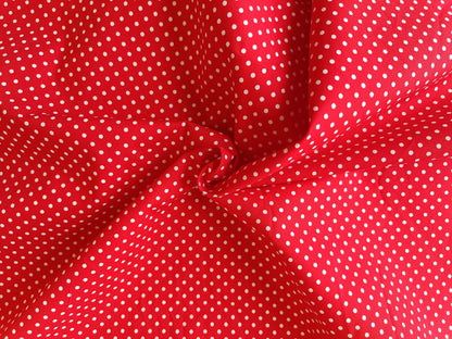 Quilting cotton - Red polka dot