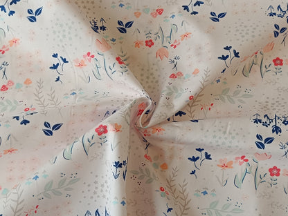 Quilting cotton - Mushrooms and flowers