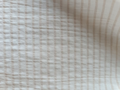 Textured cotton canvas - White/beige stripes