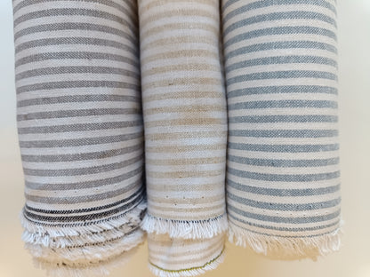 Toile de lin/coton - Rayé (3 couleurs)