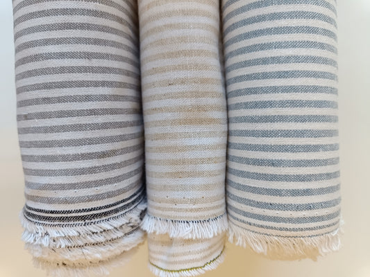 Toile de lin/coton - Rayé (3 couleurs)
