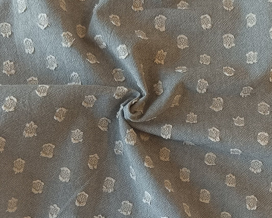 Jacquard de coton - Gris à pois