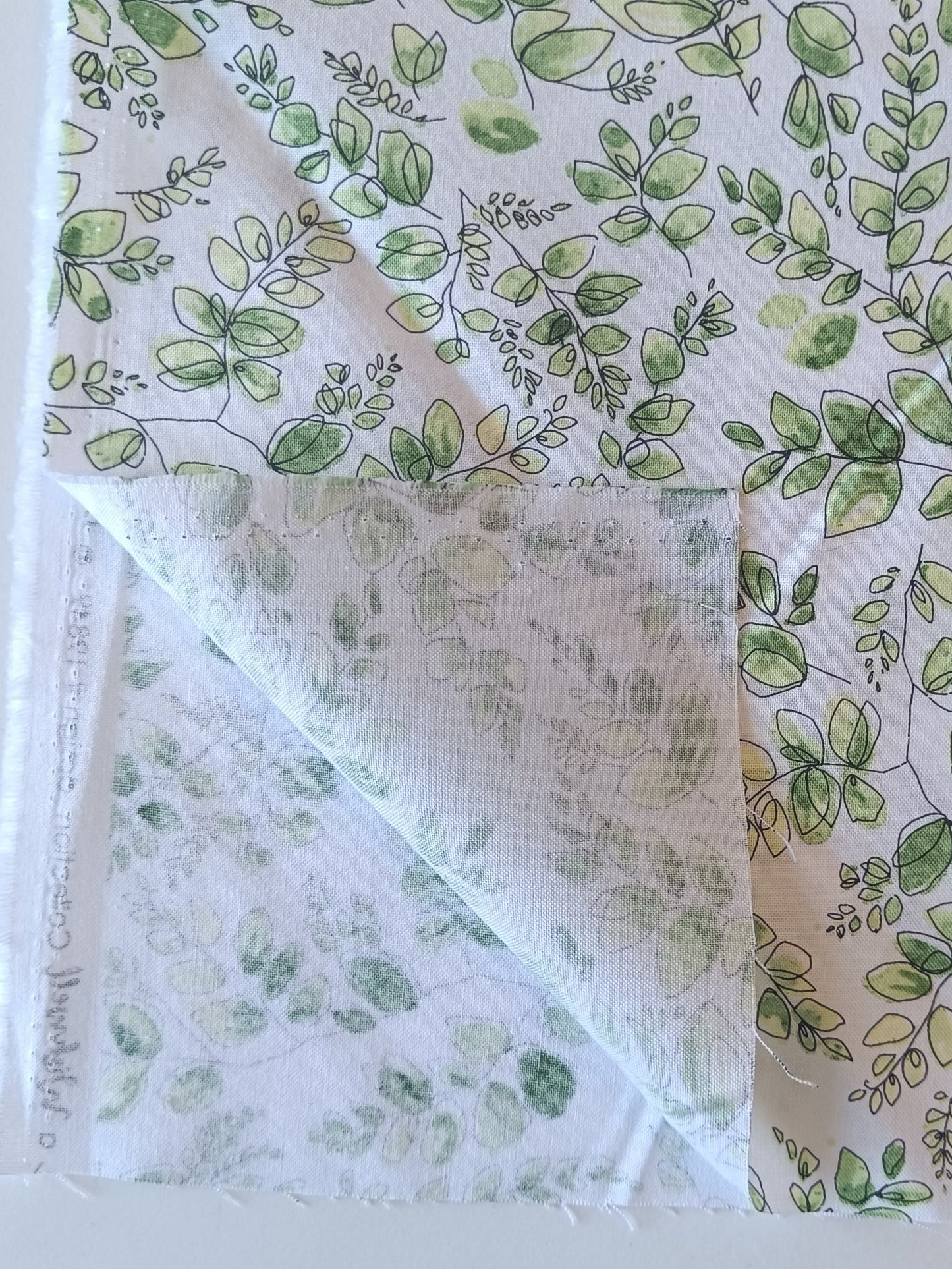 Coton à courtepointe - Feuilles vertes