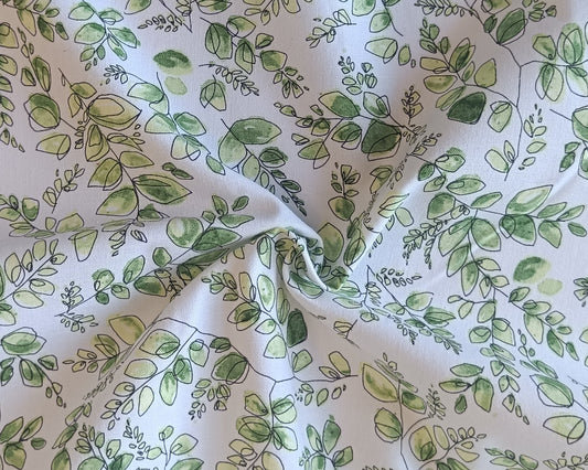 Coton à courtepointe - Feuilles vertes