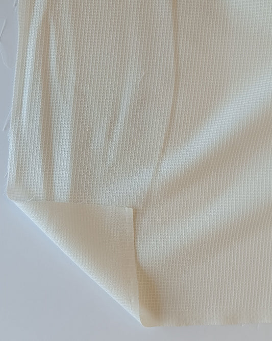 Coton texturé - Quadrillage écru