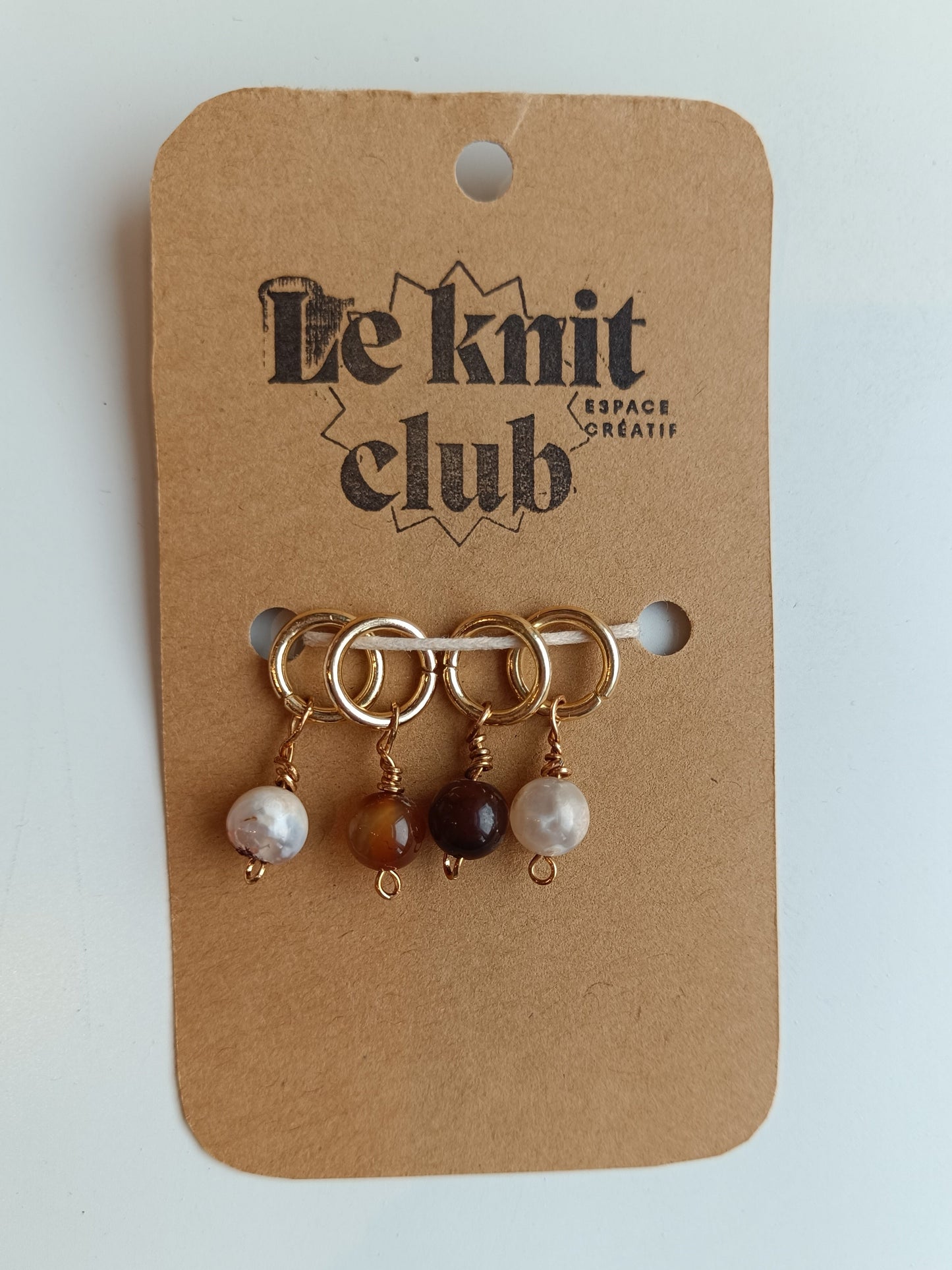 4 marqueurs de mailles "perles" - Le knit club