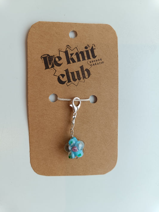 Marqueur de mailles "fleur bleue" - Le knit club