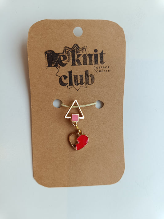 Marqueur de mailles "coeur" - Le knit club