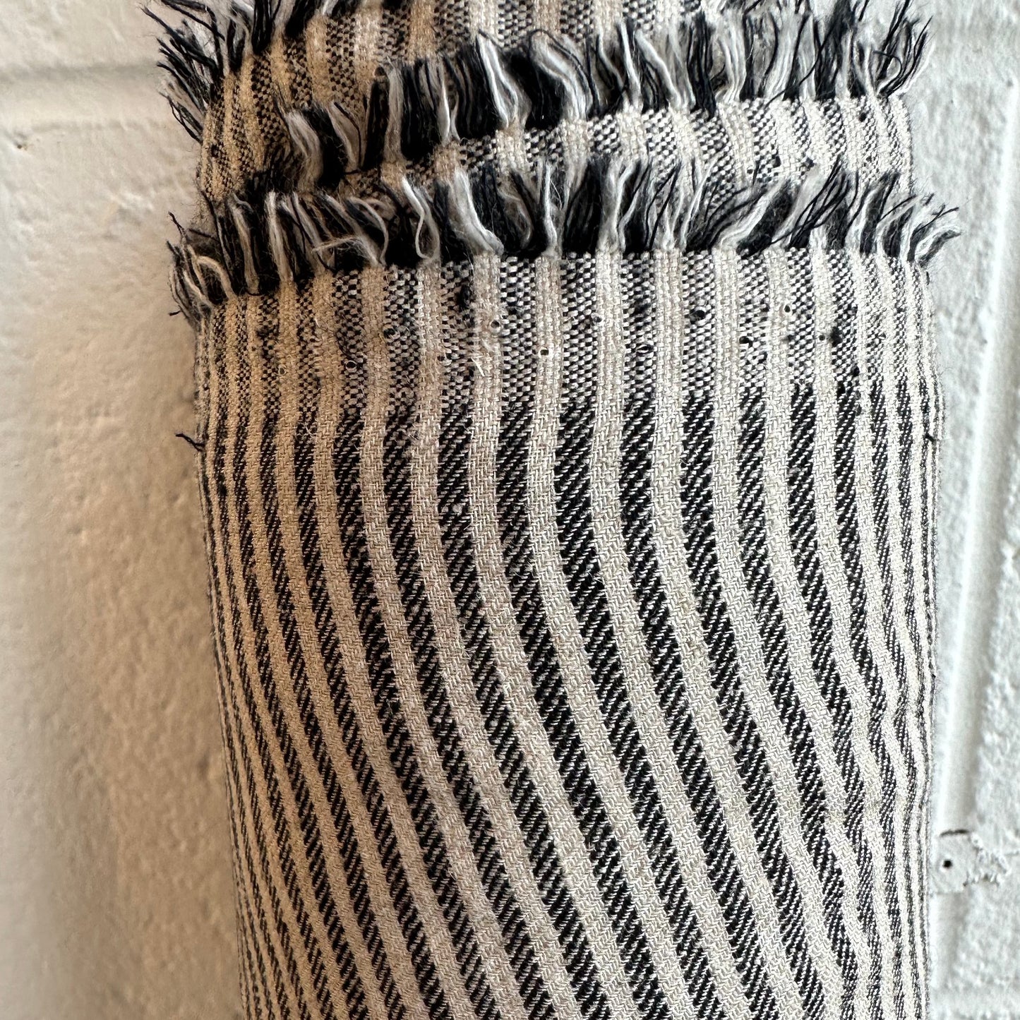 Linen / Tencel / Cotton - Black Stripe