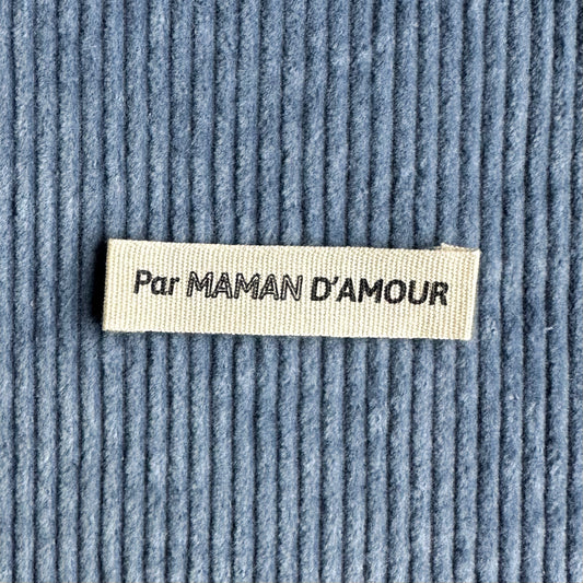Par maman d'amour - Étiquettes de coton en français
