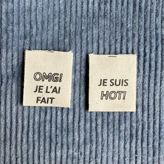 OMG / HOT - Cotton labels in French