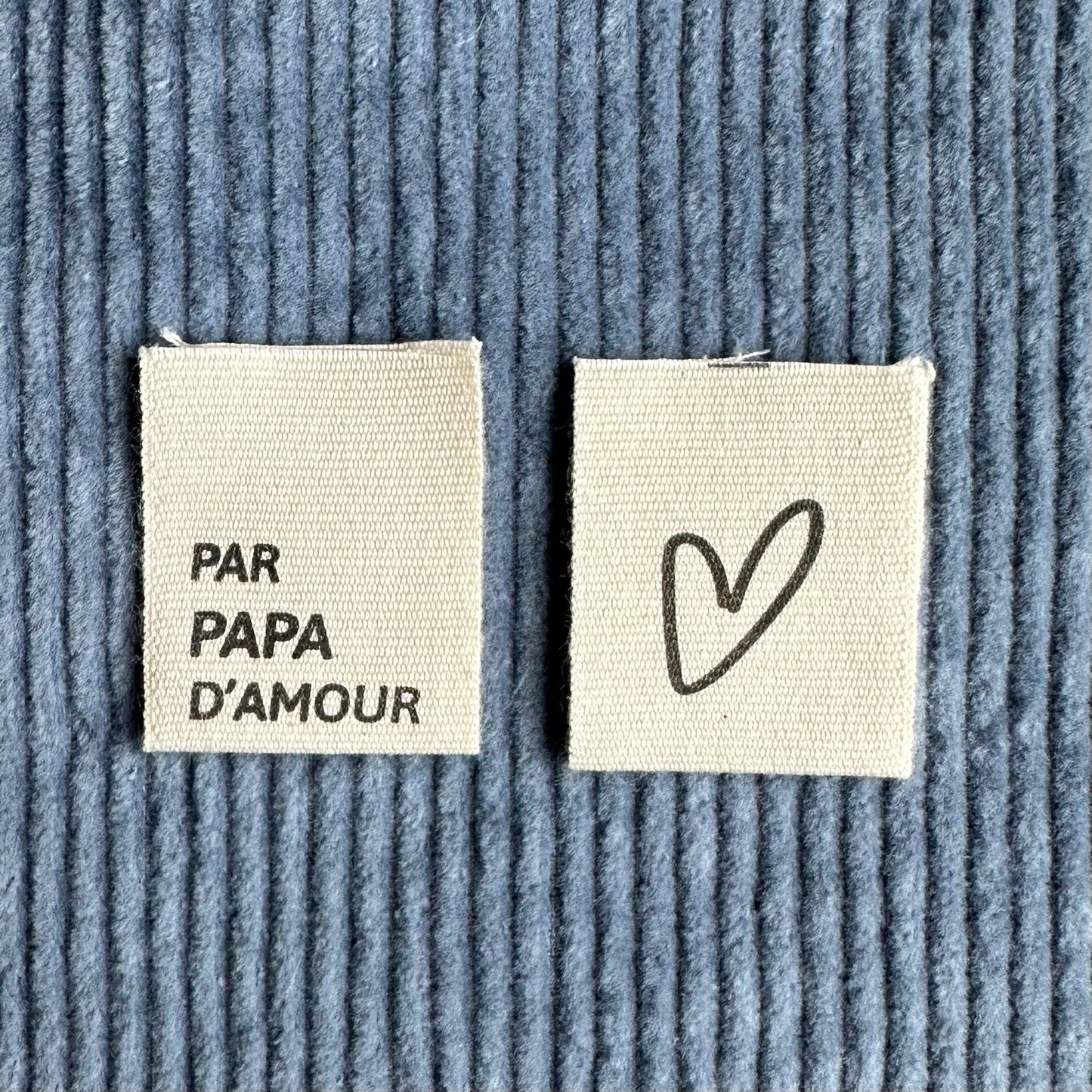 PAR PAPA D'AMOUR - Étiquettes de coton en français