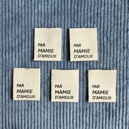 PAR MAMIE D'AMOUR - Étiquettes de coton en français