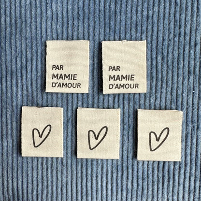 PAR MAMIE D'AMOUR - Étiquettes de coton en français