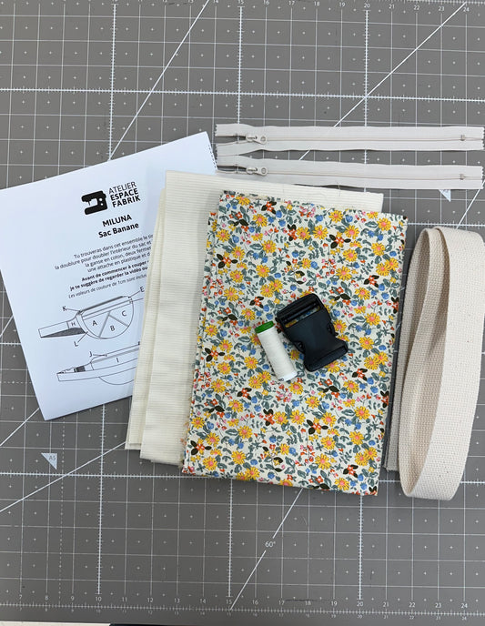 Sewing set - Miluna - Belt bag - Corduroy Cream/Flower