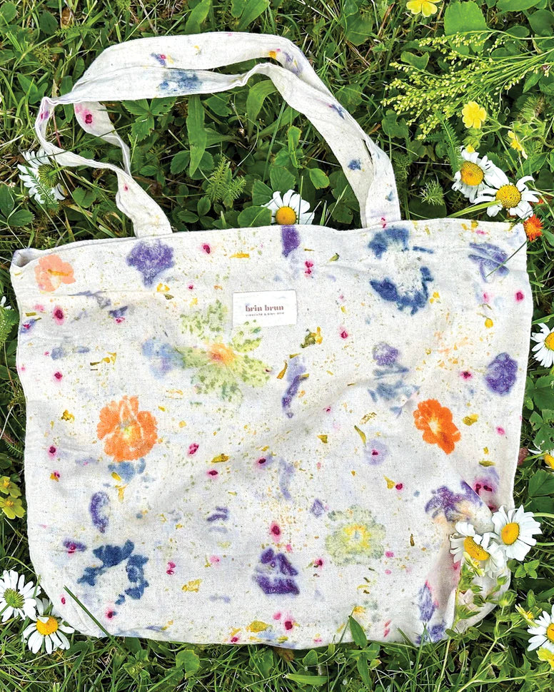 DIY Set - Floral Print Tote Bag - Brin Brun